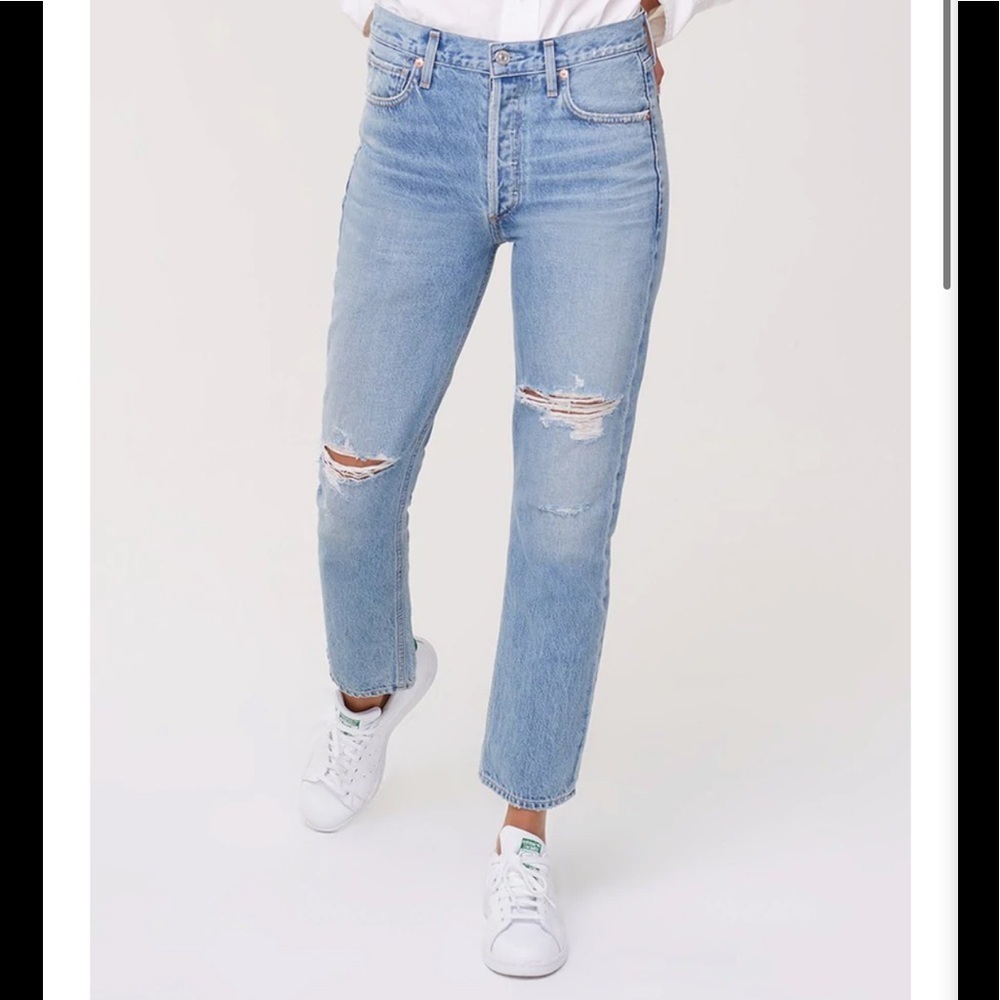 Nwt Free People Citizens Of Humanity Charlotte High Rise Straight Moondust 32